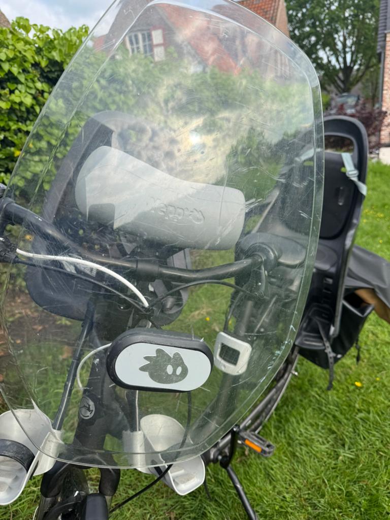 Fietsstoeltje Jepp met windscherm en kussentje, Fietsen en Brommers, Fietsaccessoires | Fietsstoeltjes, Ophalen, 0 t/m 18 kg, Voorzitje