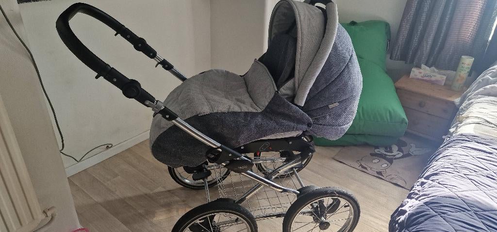 Retro 3 in 1 kinderwagen, Gebruikt, Verstelbare duwstang, Combiwagen, Ophalen