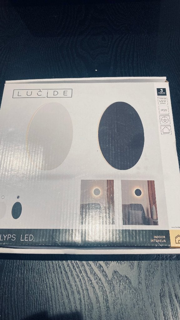Lucide EKLYPS LED - Wandlamp - Ø 25 cm, Huis en Inrichting, Kunststof, Zwart, Overige fittingen, Ophalen of Verzenden