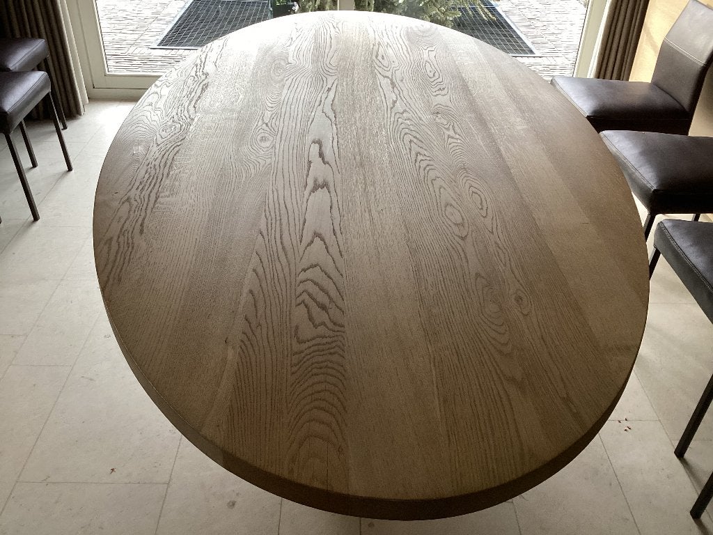 Eettafel ovaal, Huis en Inrichting, Ophalen, Gebruikt, 100 tot 150 cm, Eikenhout