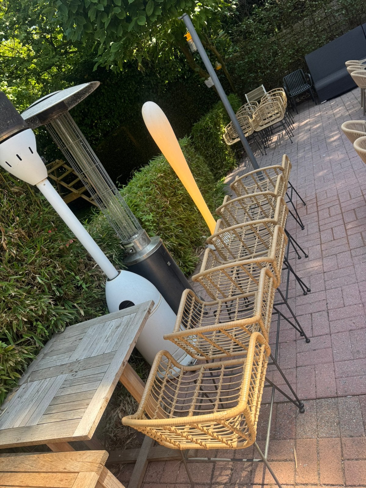 14 gebruikte terrasstoelen / tuinstoelen, Ophalen, Zo goed als nieuw