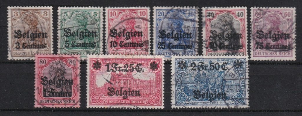 Belg. 1914 -  nr OC 1 - 9, Verzenden, Gestempeld