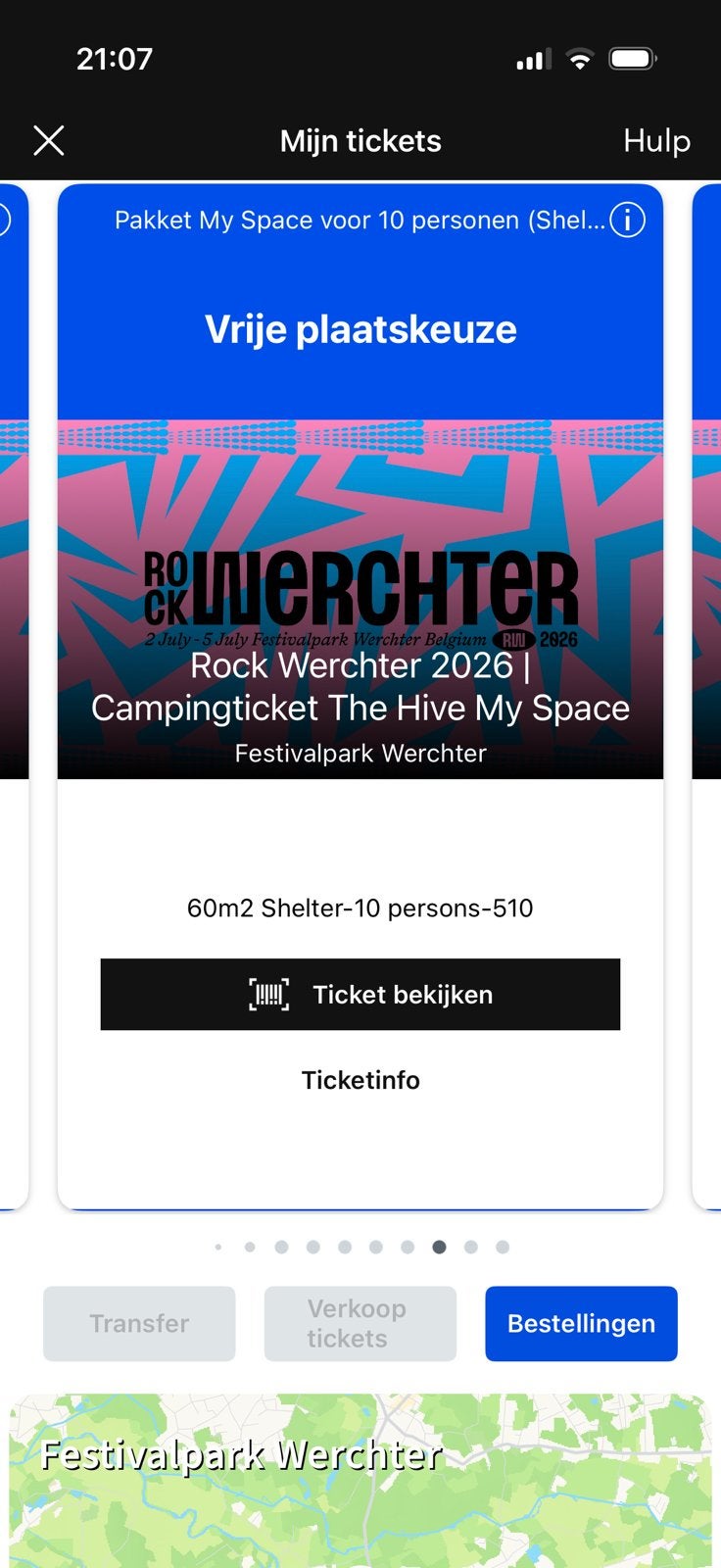 Rock Werchter ‘26 groepscamping my space 10p (60 m2), Drie personen of meer, Meerdaags