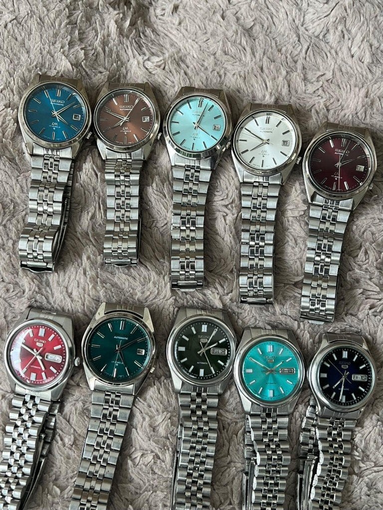 Lots de 10 montres Seiko Lm & Seiko 5, Bijoux, Sacs & Beauté, Montre-bracelet, Seiko, Enlèvement ou Envoi, Acier