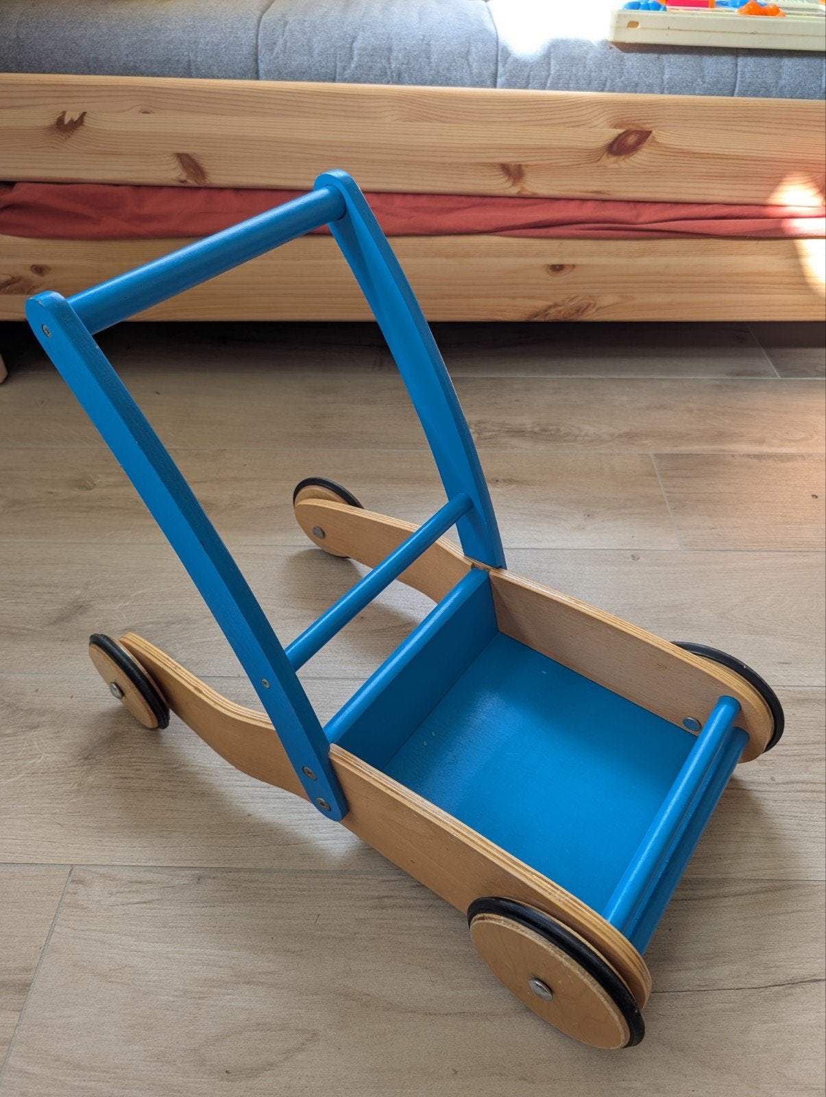 pinolino houten loopwagen blauw, Kinderen en Baby's, Ophalen, Gebruikt