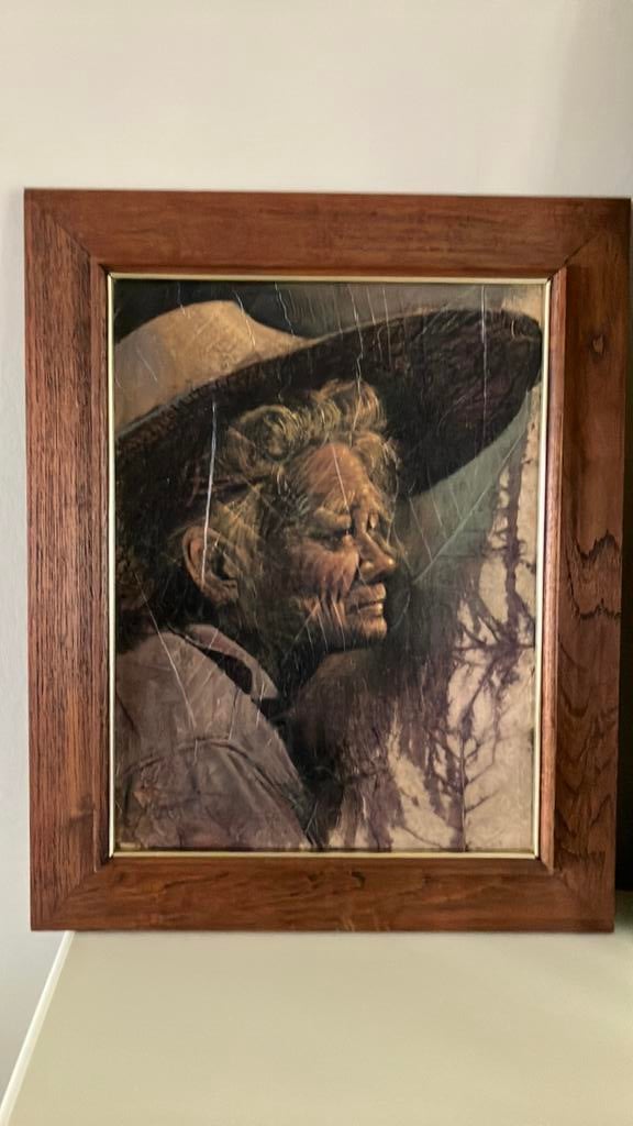 Schilderij geschilderd op tabaksblaren met olieverf, Antiek en Kunst, Kunst | Schilderijen | Klassiek, Ophalen