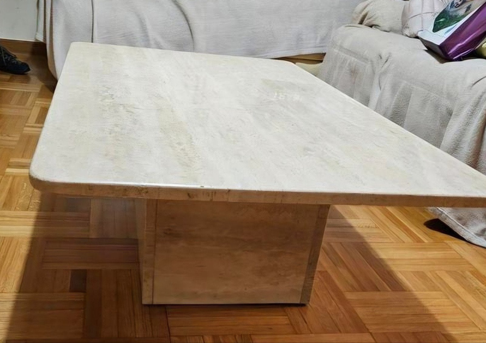 Vintage italiaanse travertin salontafel jaren '80, Ophalen