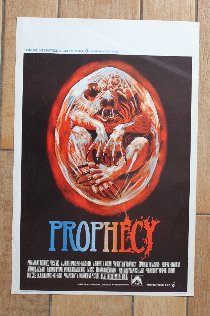 filmaffiche Prophecy 1979 filmposter, Rechthoekig Staand, Ophalen of Verzenden, Zo goed als nieuw, A1 t/m A3