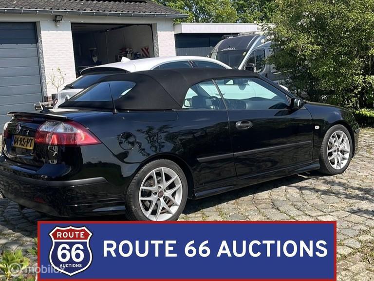 Saab 9-3 Aero Cabriolet | 2005 | Route 66 Auctions, Auto's, Saab, Gebruikt, Zwart, Bedrijf, Handgeschakeld