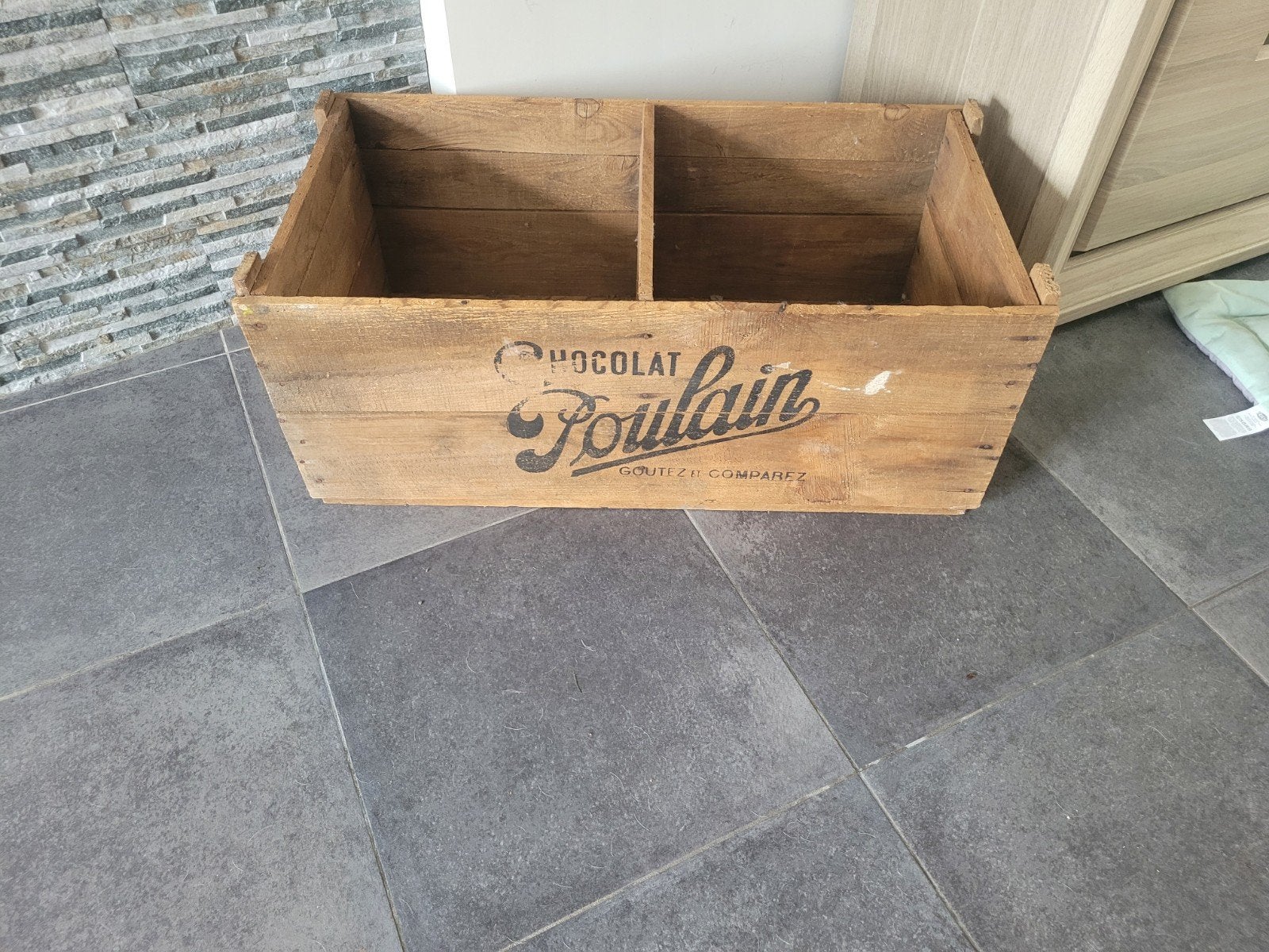 grande caisse en bois chocolat, Collections, Enlèvement ou Envoi