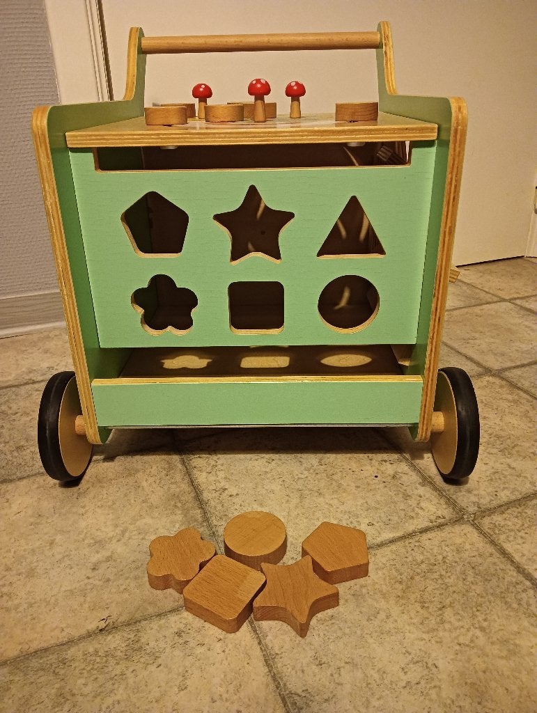 Small Foot Move it! houten loopwagen muntgroen met speelgoed, Enlèvement ou Envoi, Comme neuf