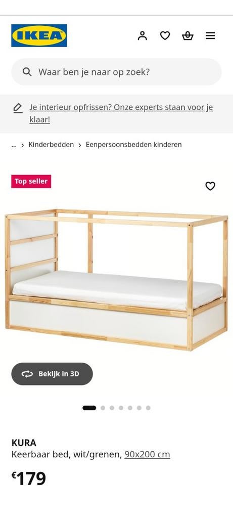 Lit pour enfant en bois Kura Ikea, Enlèvement