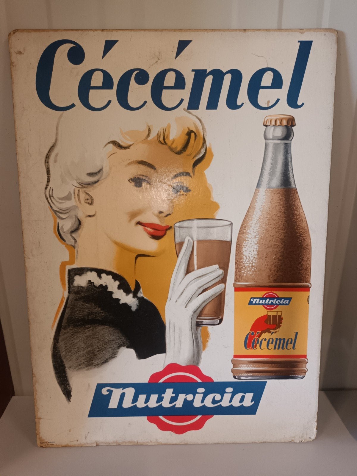 Origineel Vintage Cécémel Reclamebord (Karton, Jaren '50/'60, Verzamelen, Ophalen of Verzenden, ###, ###, ###