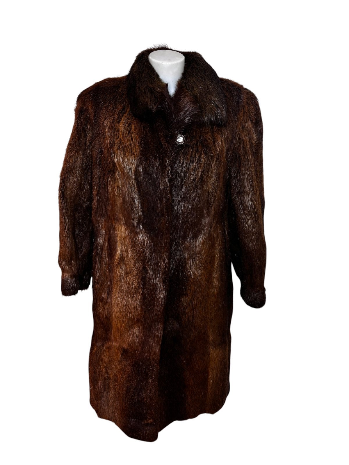 vintage bruine echte bontjas 38 40 42, Kleding | Dames, Ophalen of Verzenden, Gedragen, Maat 38/40 (M), Bruin