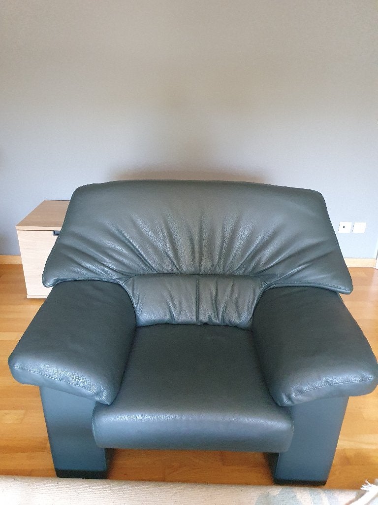 lederen salon   3- 2 - 1 zit, Huis en Inrichting, Ophalen, Zo goed als nieuw, Leer, Modern
