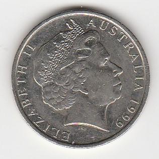 La pièce australienne de 10 cents datant de 1999, Enlèvement ou Envoi, Monnaie en vrac