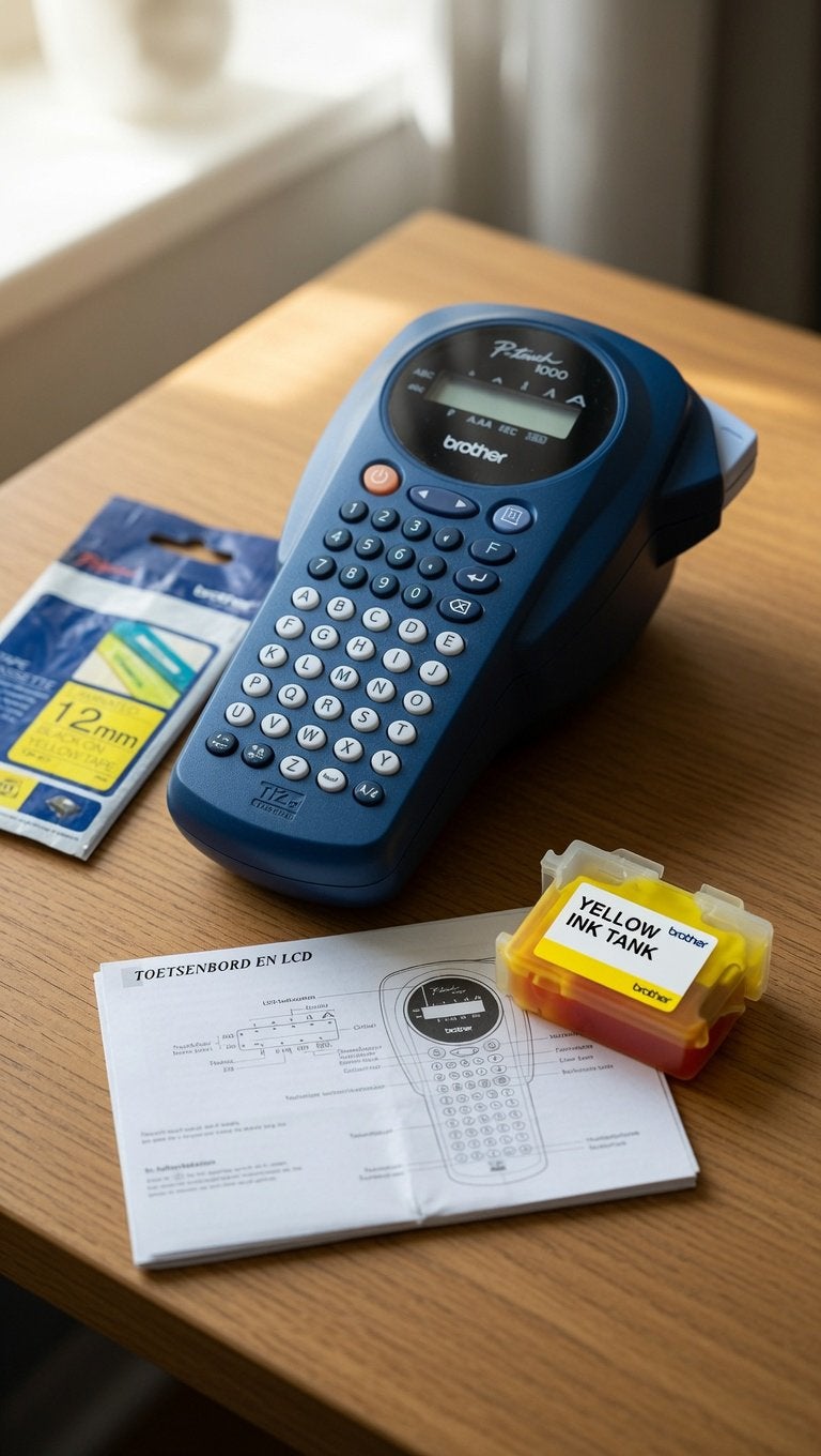 Blauwe p-touch 1000 Labelprinter, Computers en Software, Ophalen of Verzenden, Zo goed als nieuw, Azerty, Tape-label