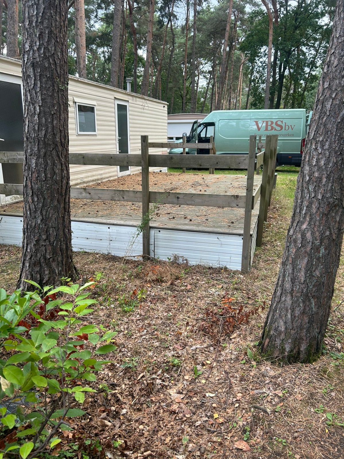 Terras voor stacaravan of gewone caravan, Particulier