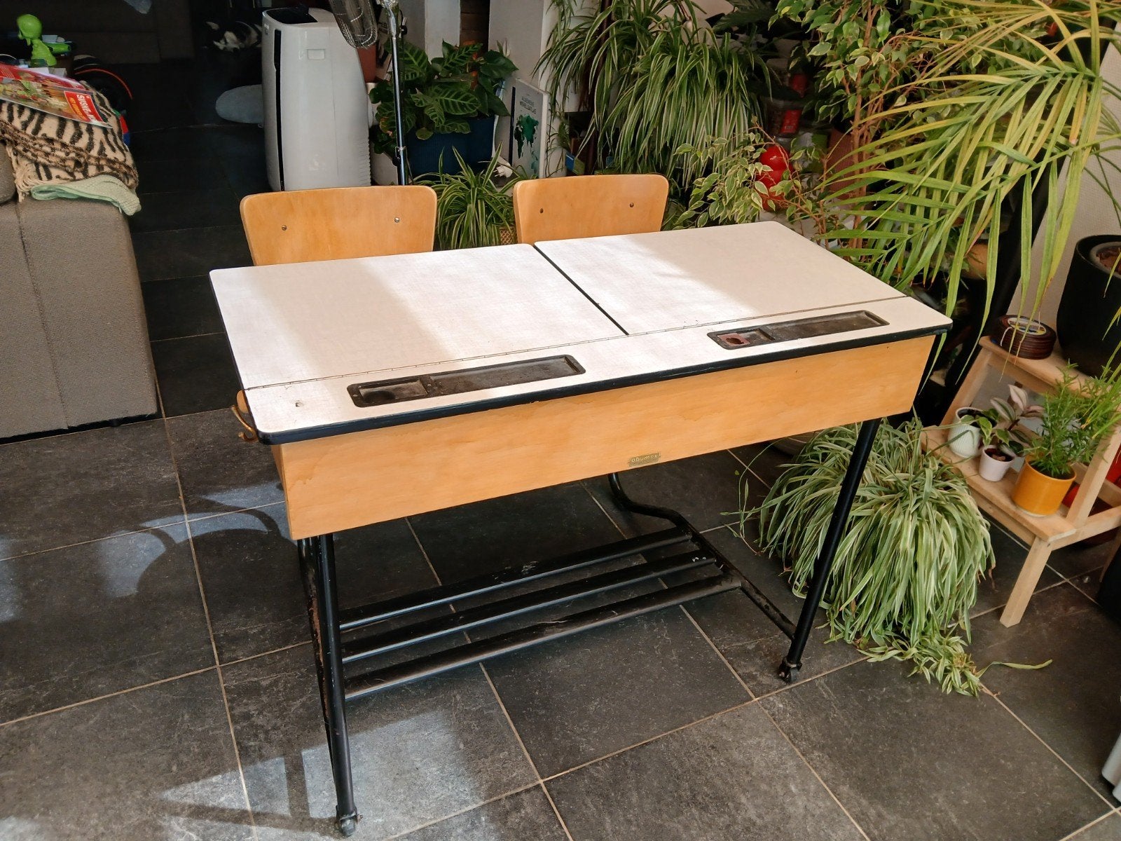 Vintage schoolbank, Kinderen en Baby's, Kinderkamer | Overige Meubels, Ophalen, Gebruikt, Stoel