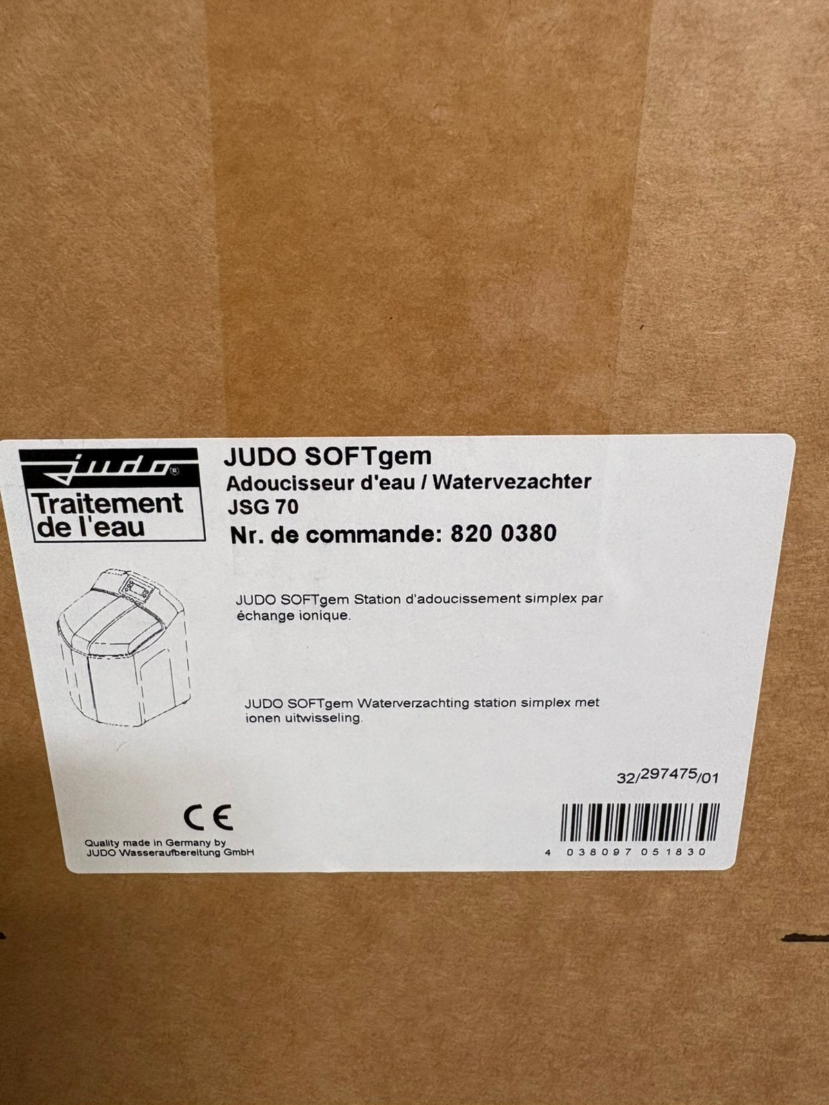 JUDO SOFTgem 70 – Adoucisseur d’eau neuf en carton – 12 L, Enlèvement, Neuf