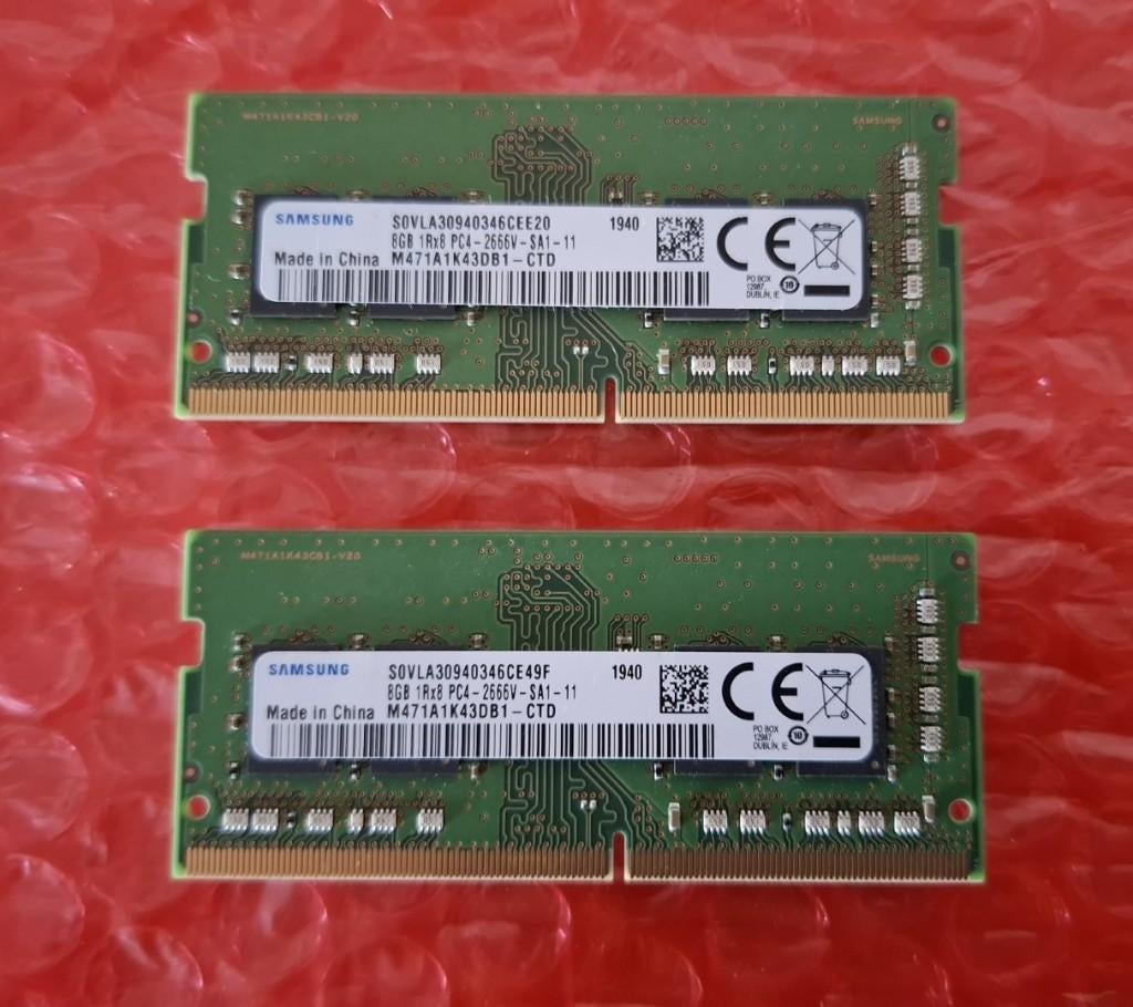 16gb DDR4 SODIMM kit 3200/2666/2400 (2x8gb) of los per stuk., Informatique & Logiciels, Enlèvement ou Envoi, DDR4, Info@retrogamed.be
