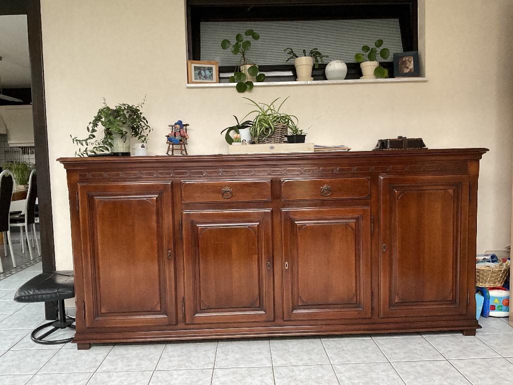 Dressoir 2,40 vol kersenhout, Huis en Inrichting, Kasten | Dressoirs, Ophalen, Met deur(en), Zo goed als nieuw, 200 cm of meer