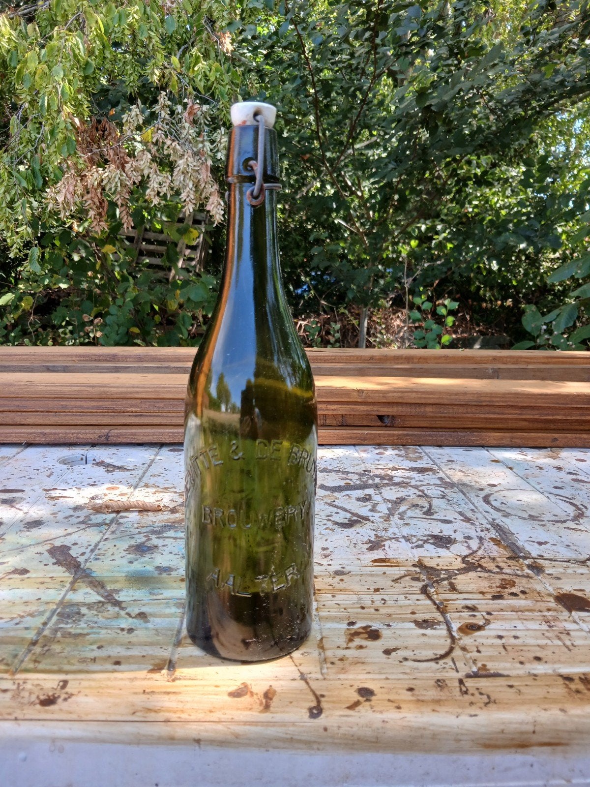 oude vintage bierfles brouwerij De Witte De Bruyne Aalter, Verzamelen, Biermerken, Ophalen of Verzenden