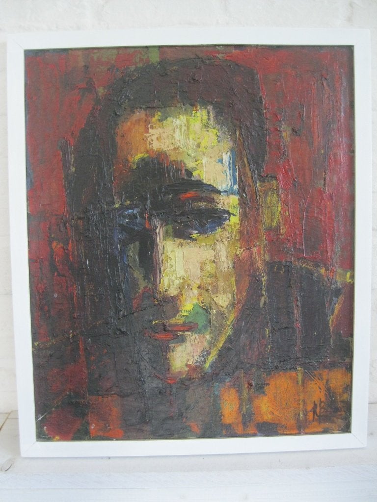 Peinture de René Bekaert - portrait, Enlèvement, Textile, Peinture à l'huile, Portrait
