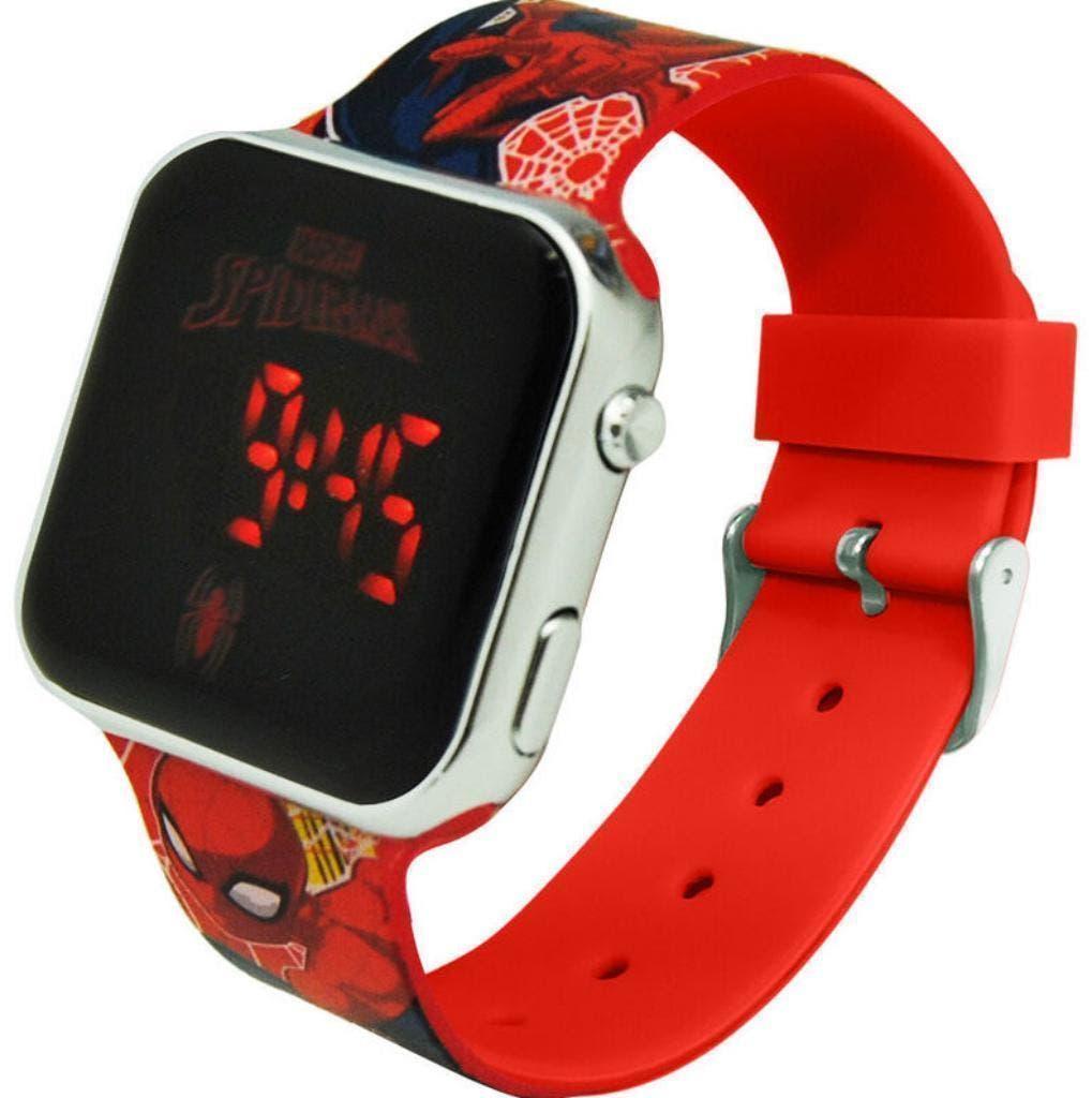 Spiderman Horloge - Led Kinderhorloge, Handtassen en Accessoires, Horloges | Kinderen, Ophalen of Verzenden, Nieuw, Rood, Jongen