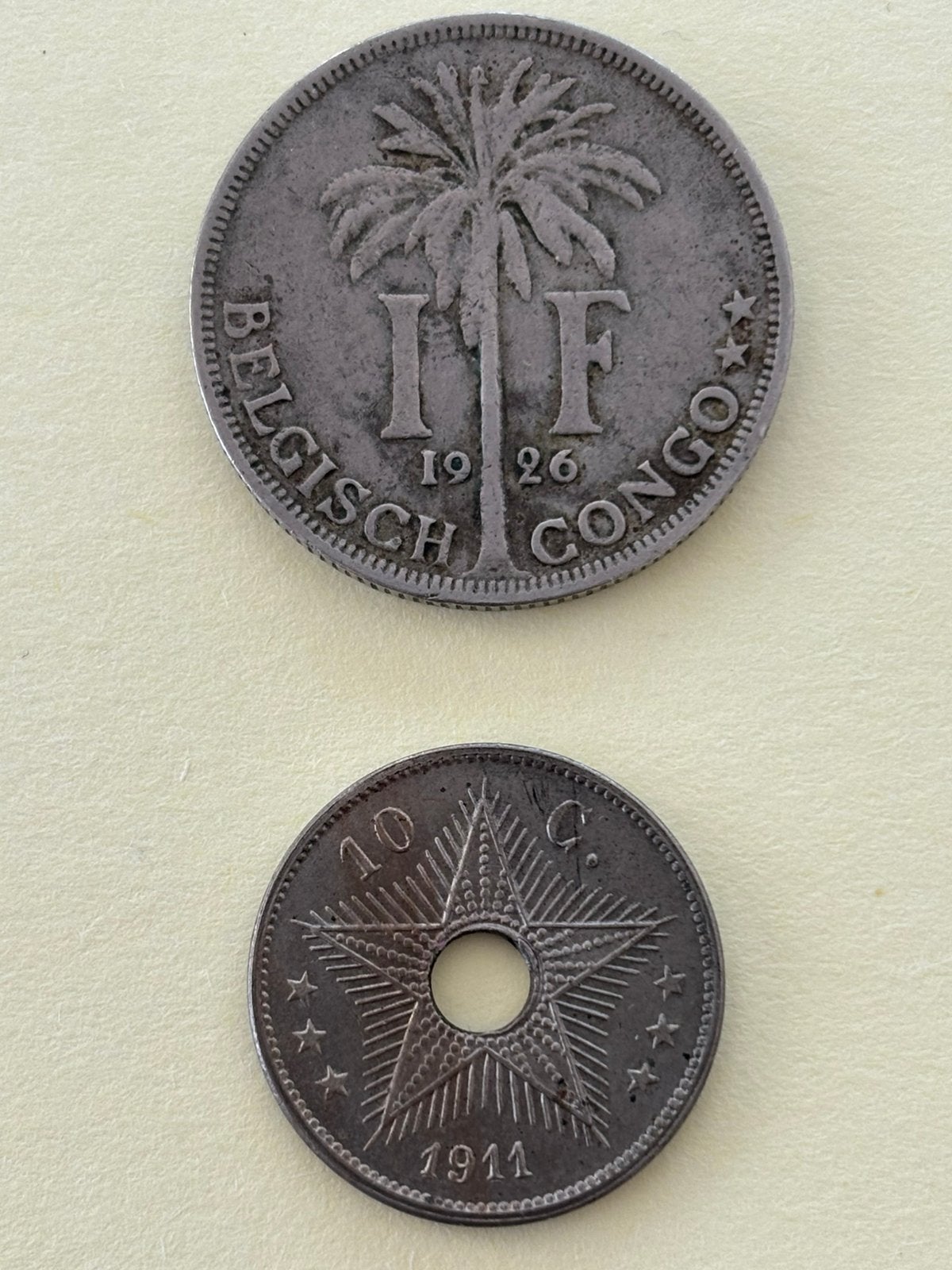 2 Congo-Belgische munten, Postzegels en Munten, Ophalen of Verzenden, Losse munt