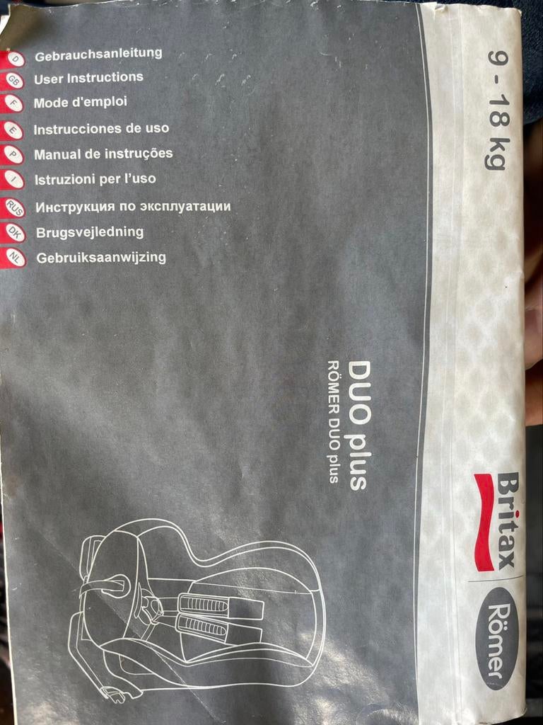 Autostoel Römer Duo Plus van 9 tot 18 kg met isofix, Ophalen, Romer, Gebruikt, Verstelbare rugleuning