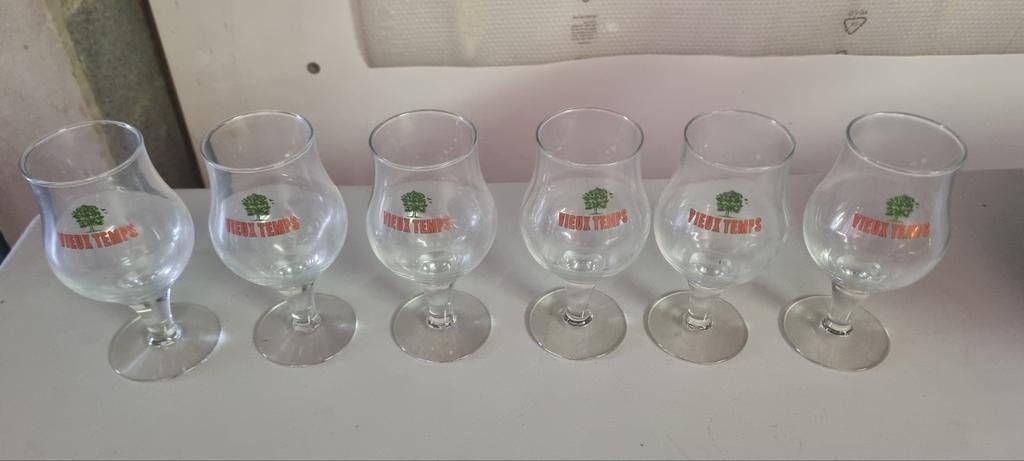 6 glazen „Old Times” bier in originele doos, Verzamelen, Ophalen, Zo goed als nieuw