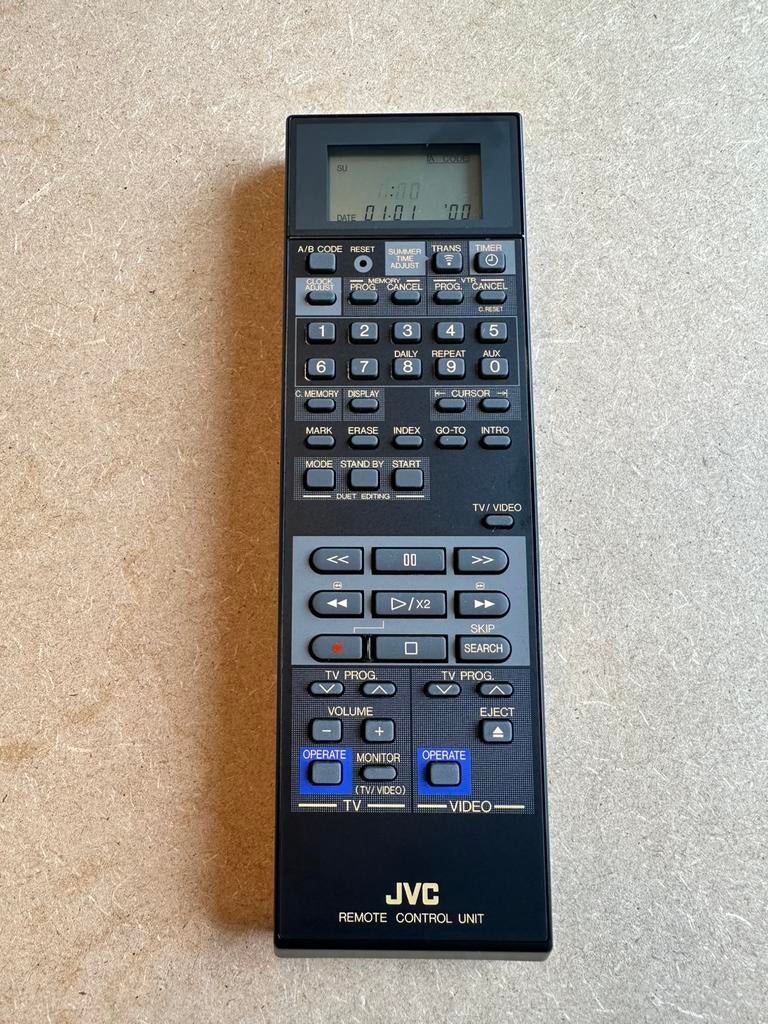 Télécommande JVC PQ10884 R6/AA/UM-3, Originale, VHS, Utilisé, Avec écran