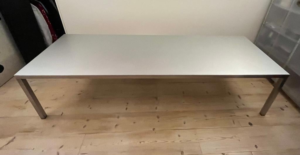 Grote metalen design eettafel voor 10 personen, Ophalen, 200 cm of meer, Zo goed als nieuw, Vijf personen of meer