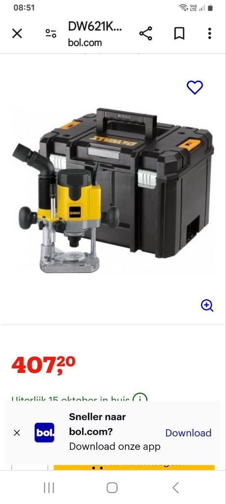 dewalt  DW621K, Ophalen, Nieuw