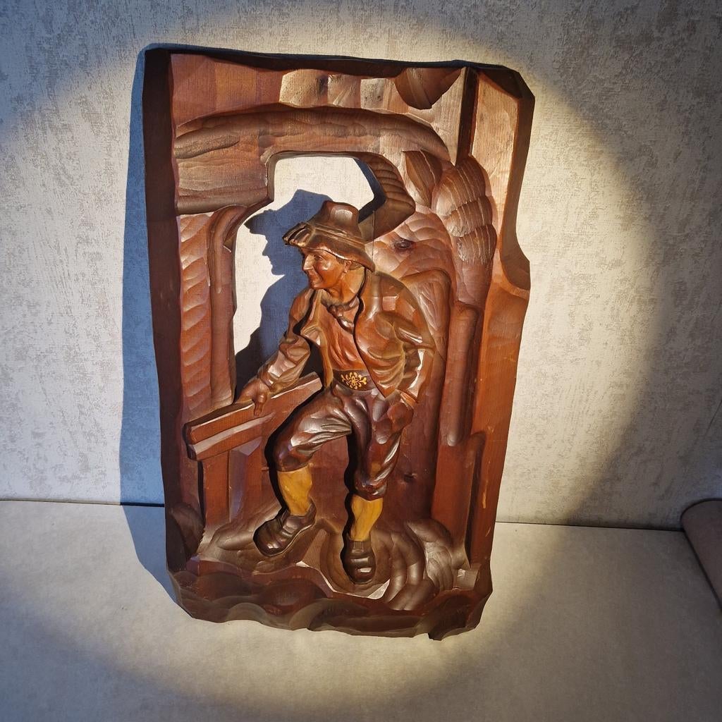 kunst Houtsnijwerk Decoratie Uniek Handgemaakt , Antiek en Kunst, Antiek | Religieuze voorwerpen, Ophalen of Verzenden