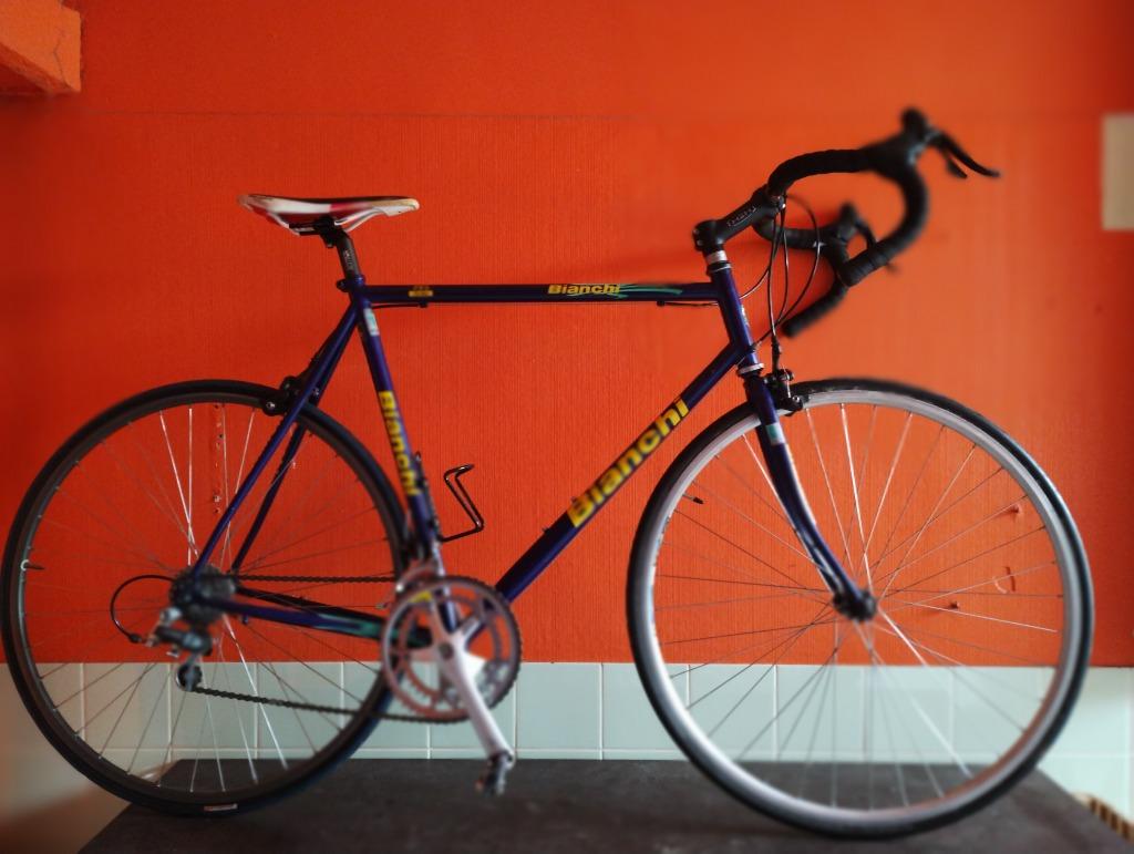Retro "blauwe" Bianchi koersfiets, 28 inch, Zo goed als nieuw, 15 tot 20 versnellingen, 57 tot 61 cm