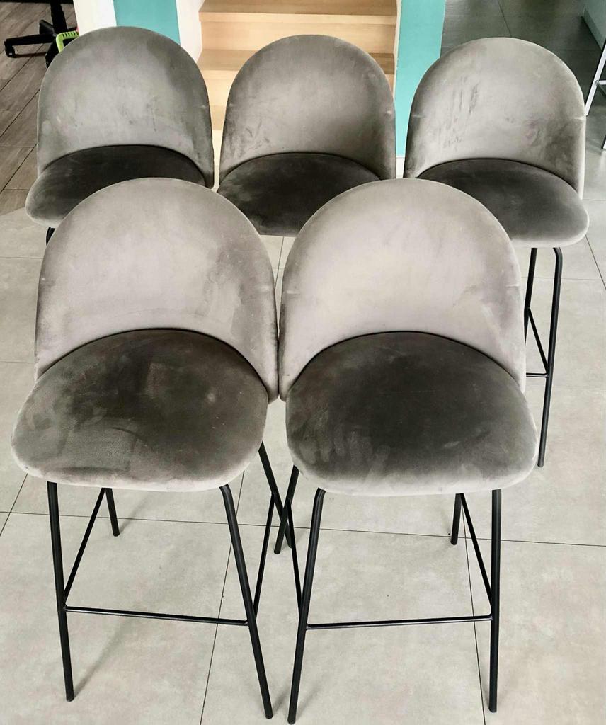 5 tabourets en tissus quasi neuf, Maison & Meubles, Enlèvement, Comme neuf