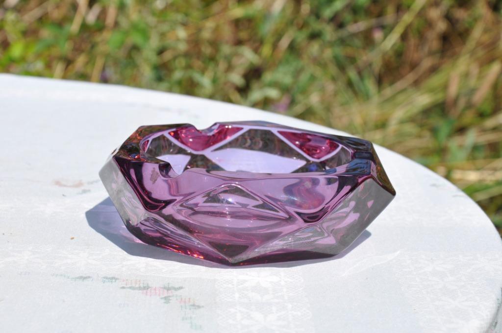 cendrier hexagonale cristal mauve, Enlèvement ou Envoi