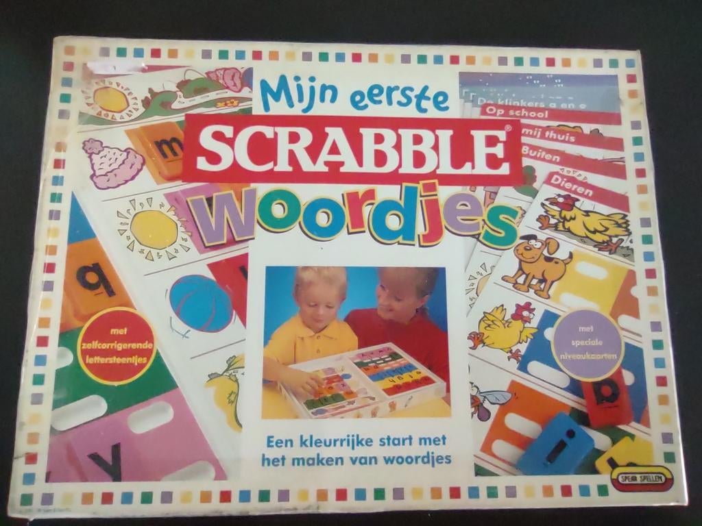Mijn eerste Scrabble woordjes, vintage, heel goede staat, Ophalen of Verzenden, Gebruikt, Taal en Lezen
