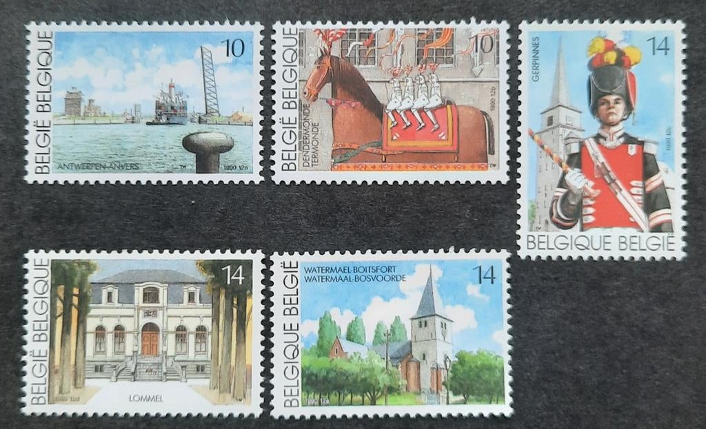 Belgique : COB 2377/81 ** Pour le tourisme 1990., Sans timbre, Neuf, Enlèvement ou Envoi, Non oblitéré