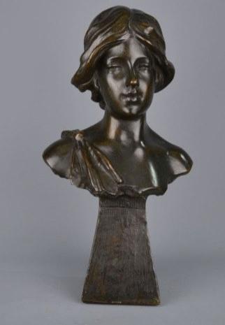 buste de femme en bronze, Ophalen of Verzenden, Brons