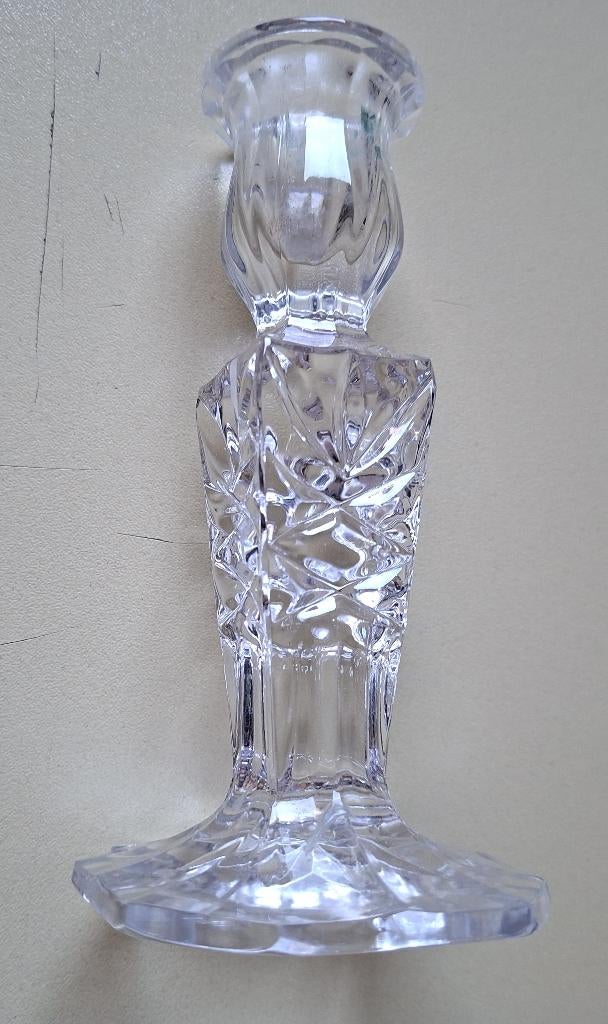 vintage glazen kandelaar, Ophalen of Verzenden
