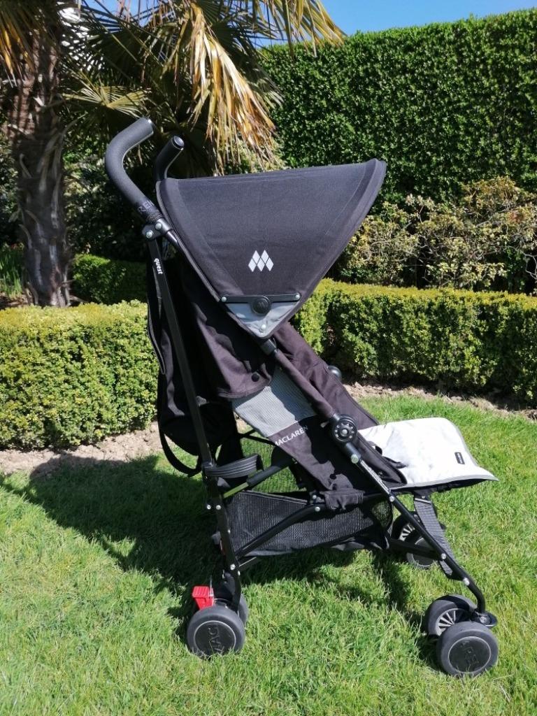 Buggy Maclaren Quest black/silver, Kinderen en Baby's, Buggy's, Zo goed als nieuw, Maclaren, Verstelbare rugleuning, Zonnekap