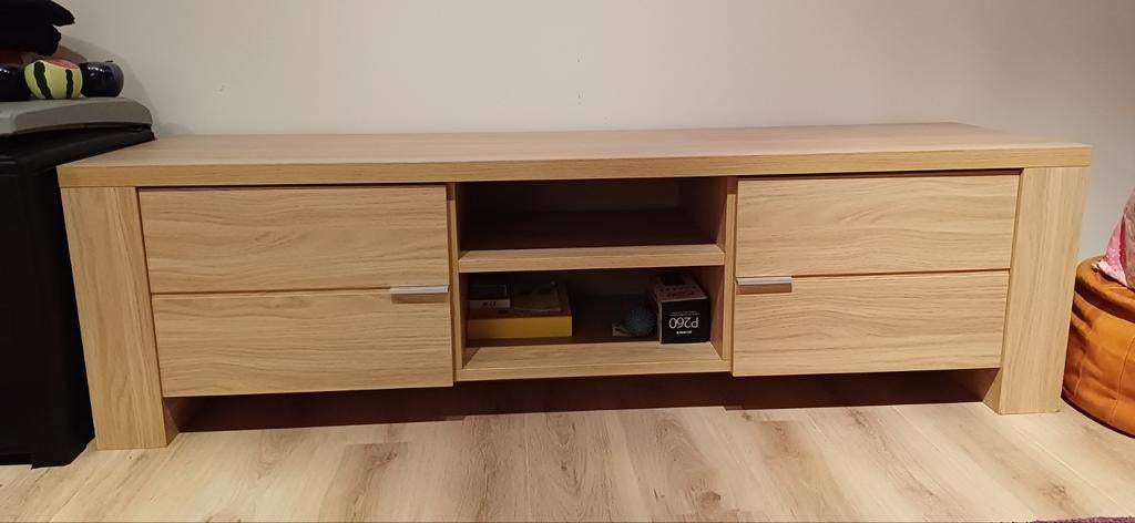 Meuble tele en chêne Clair., Maison & Meubles, Armoires | Mobilier de télévision, Comme neuf, Moins de 100 cm, 50 à 100 cm, Chêne
