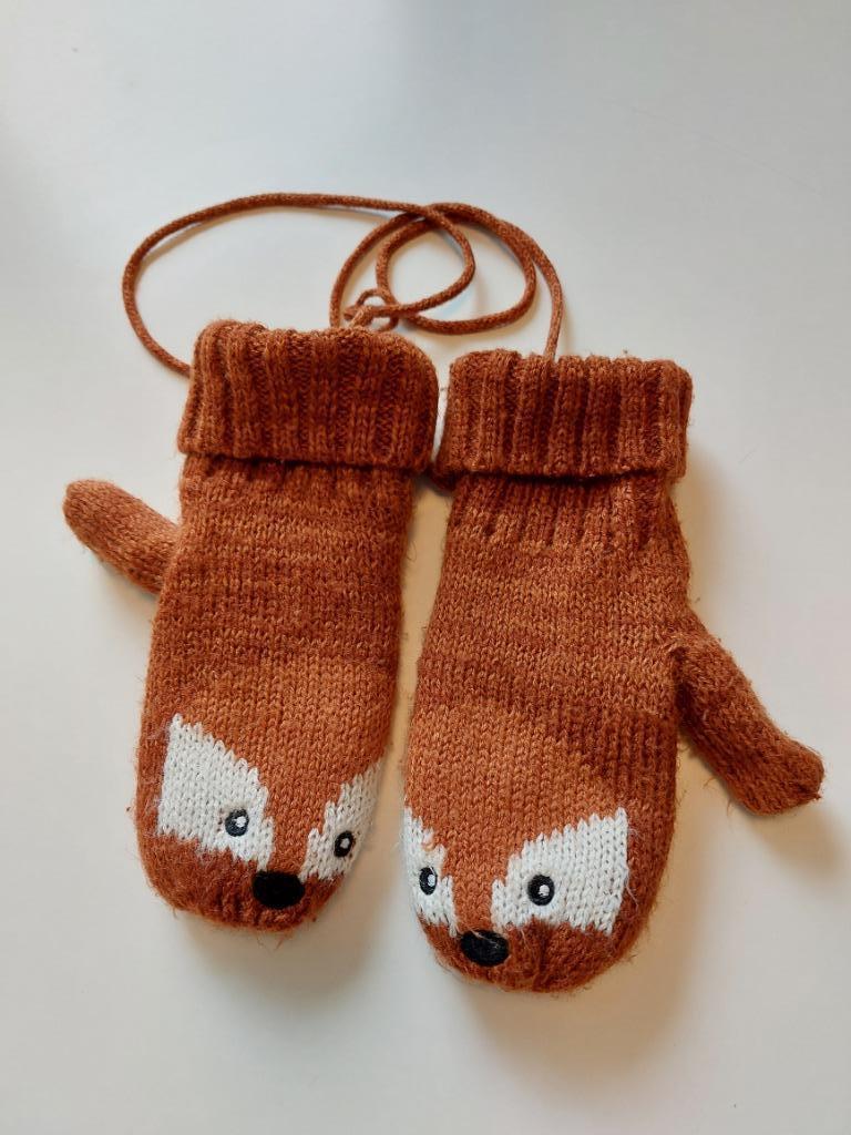 Wanten vosje wol+fleece, Gebruikt, Jongen of Meisje, Ophalen of Verzenden, 104 of kleiner