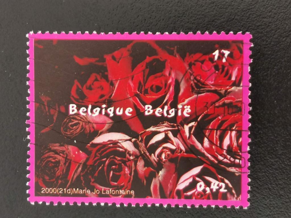 Belgique 2000 - Artistes belges - fleurs, roses rouges, Timbres & Monnaies, Timbres | Europe | Belgique, Enlèvement ou Envoi, Affranchi