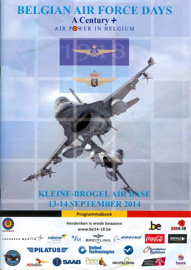 Kleine Brogel Air Force days brochure 2014, Ophalen of Verzenden, Luchtmacht, Boek of Tijdschrift