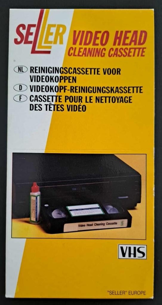 Seller VHS reinigingscassette voor videokoppen, Audio, Tv en Foto, Videospelers, Ophalen of Verzenden, Gebruikt, VHS-speler of -recorder