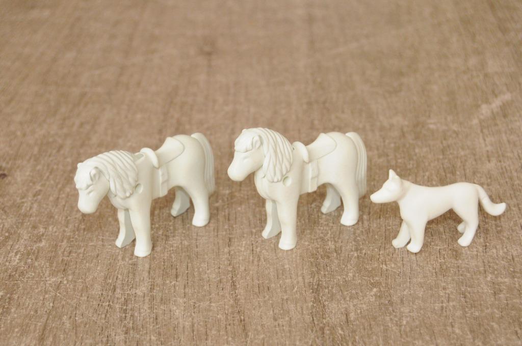 playmobil vintage color pony's en hond van set 3625 en 3658, Ophalen of Verzenden, Gebruikt, Los Playmobil